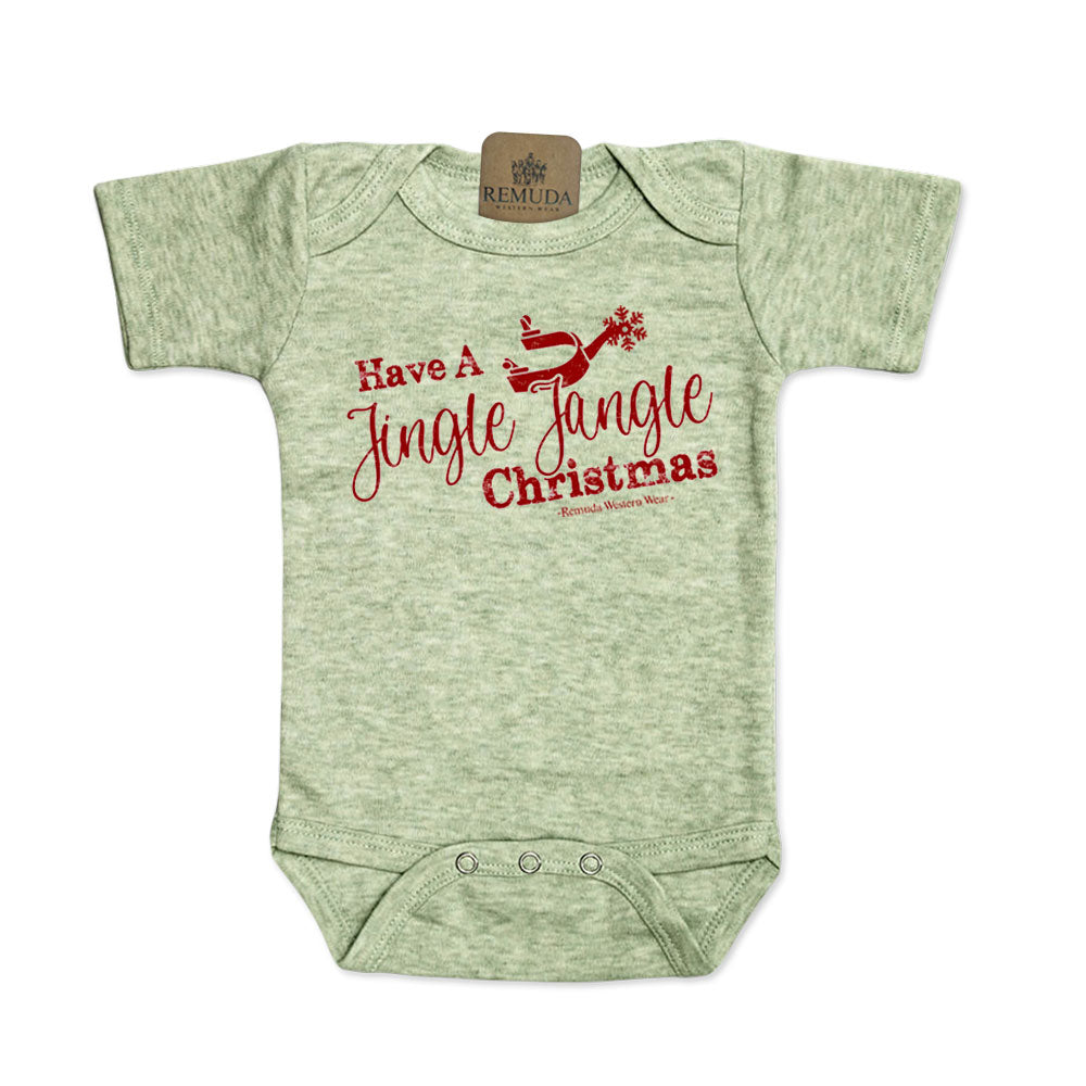 Have A Jingle Jangle Christmas - Infant Western Spur Santa One Piece Romper