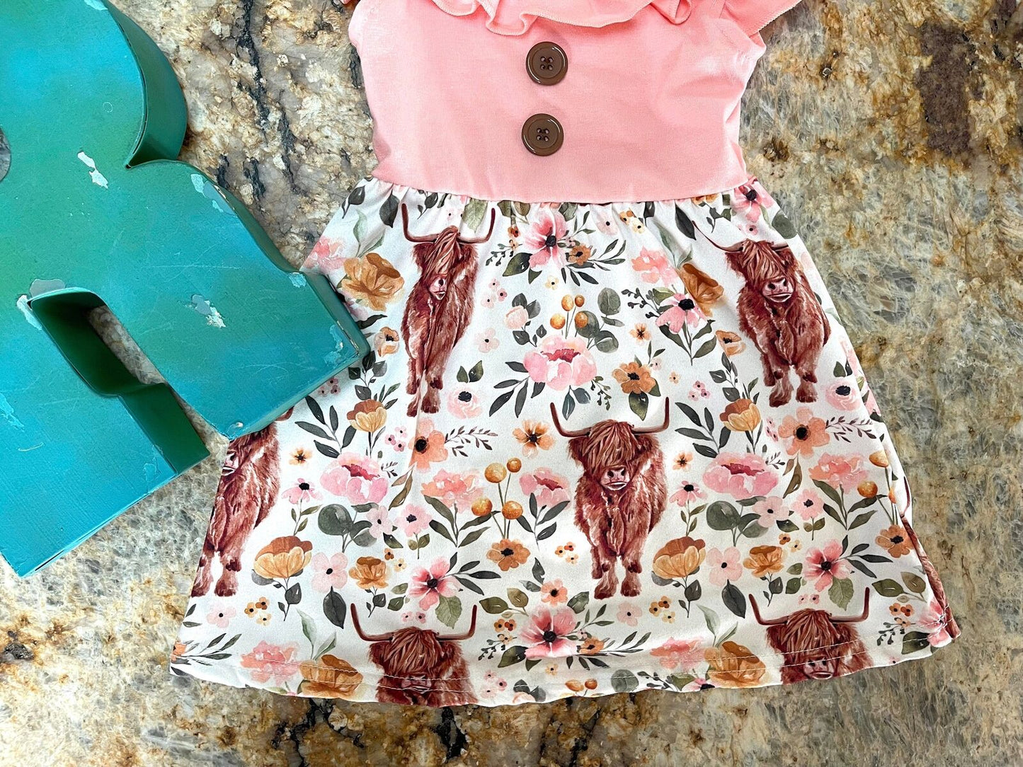 Highland Cow Dress | Girls Cow Dress, Scottish Highlander Cow
