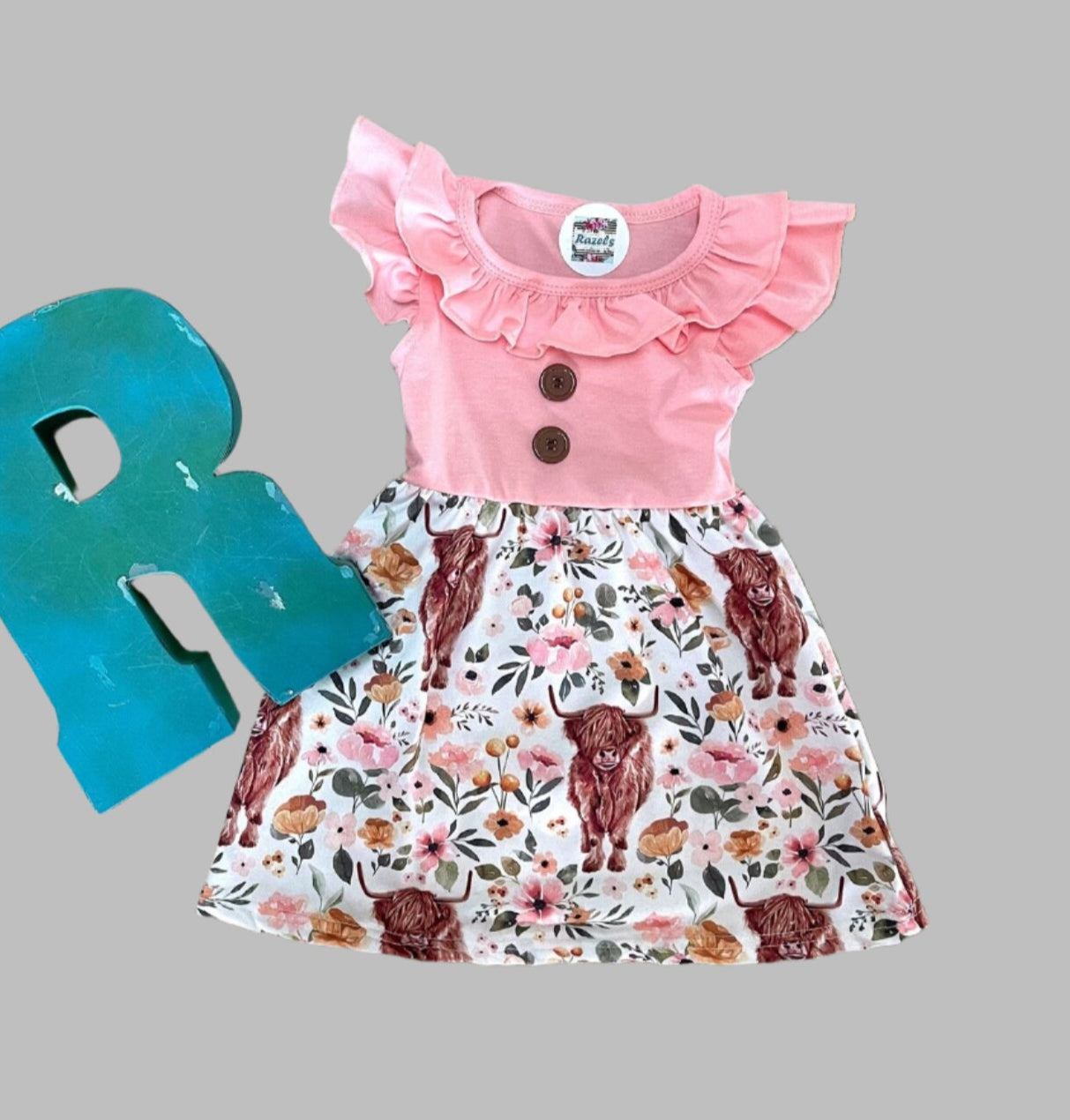 Highland Cow Dress | Girls Cow Dress, Scottish Highlander Cow