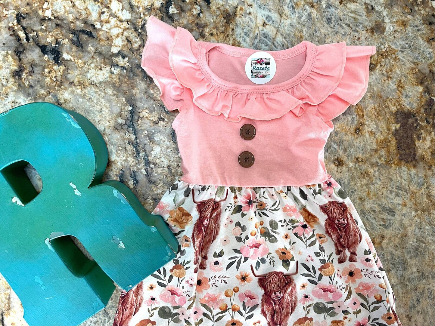 Highland Cow Dress | Girls Cow Dress, Scottish Highlander Cow