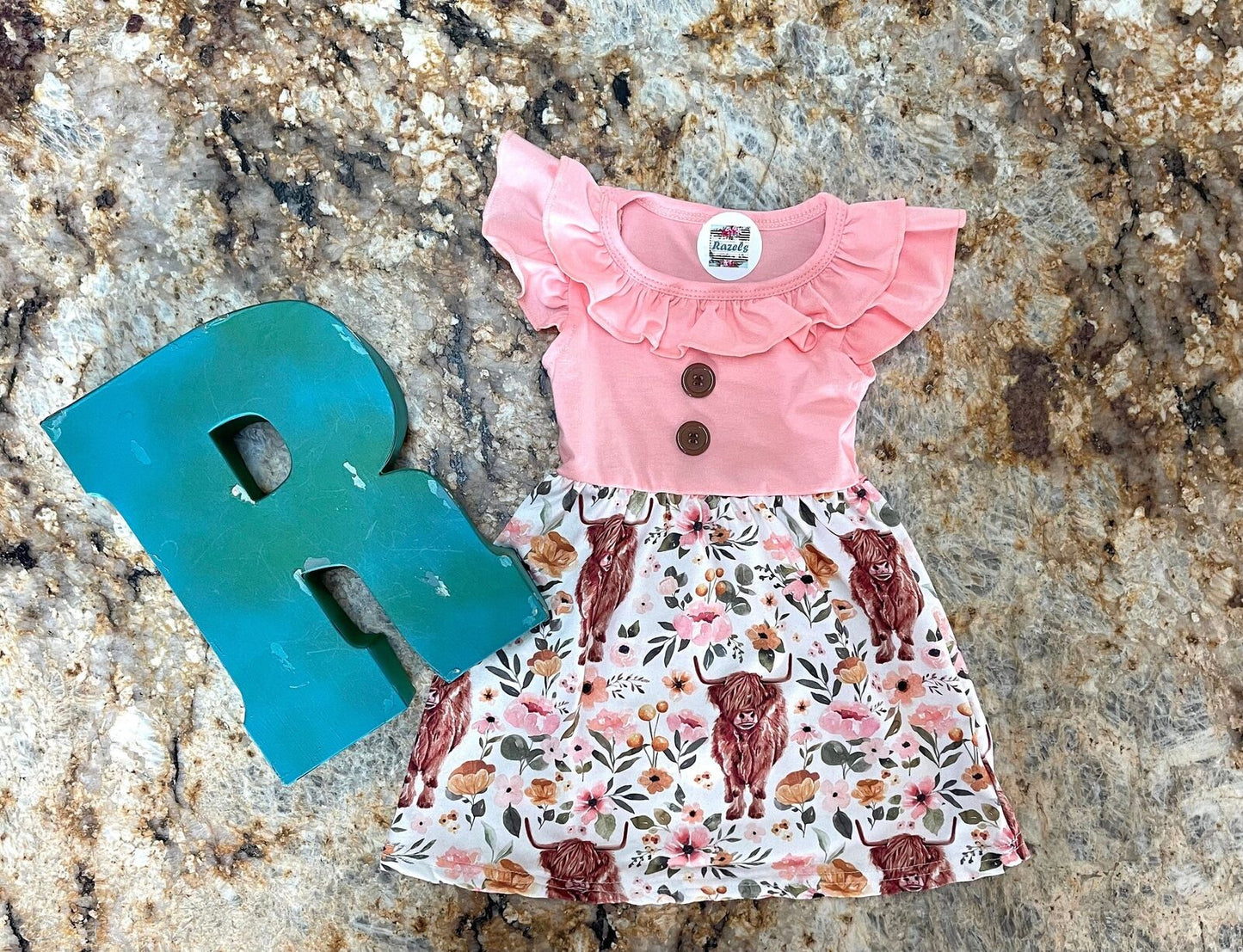 Highland Cow Dress | Girls Cow Dress, Scottish Highlander Cow