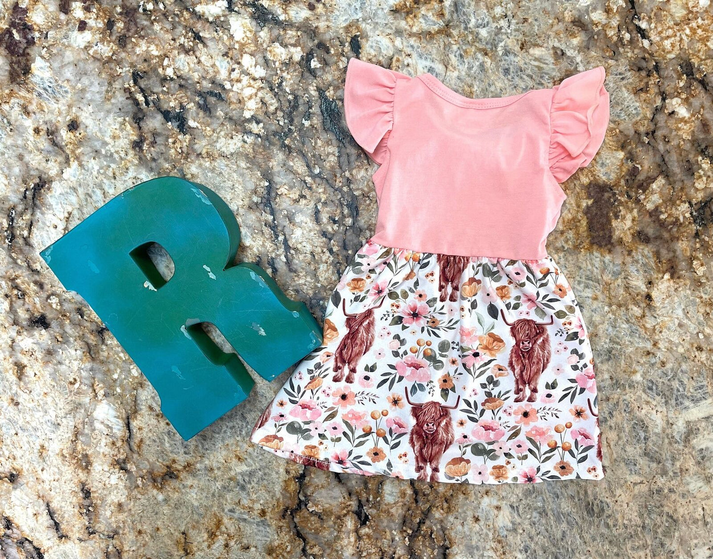 Highland Cow Dress | Girls Cow Dress, Scottish Highlander Cow