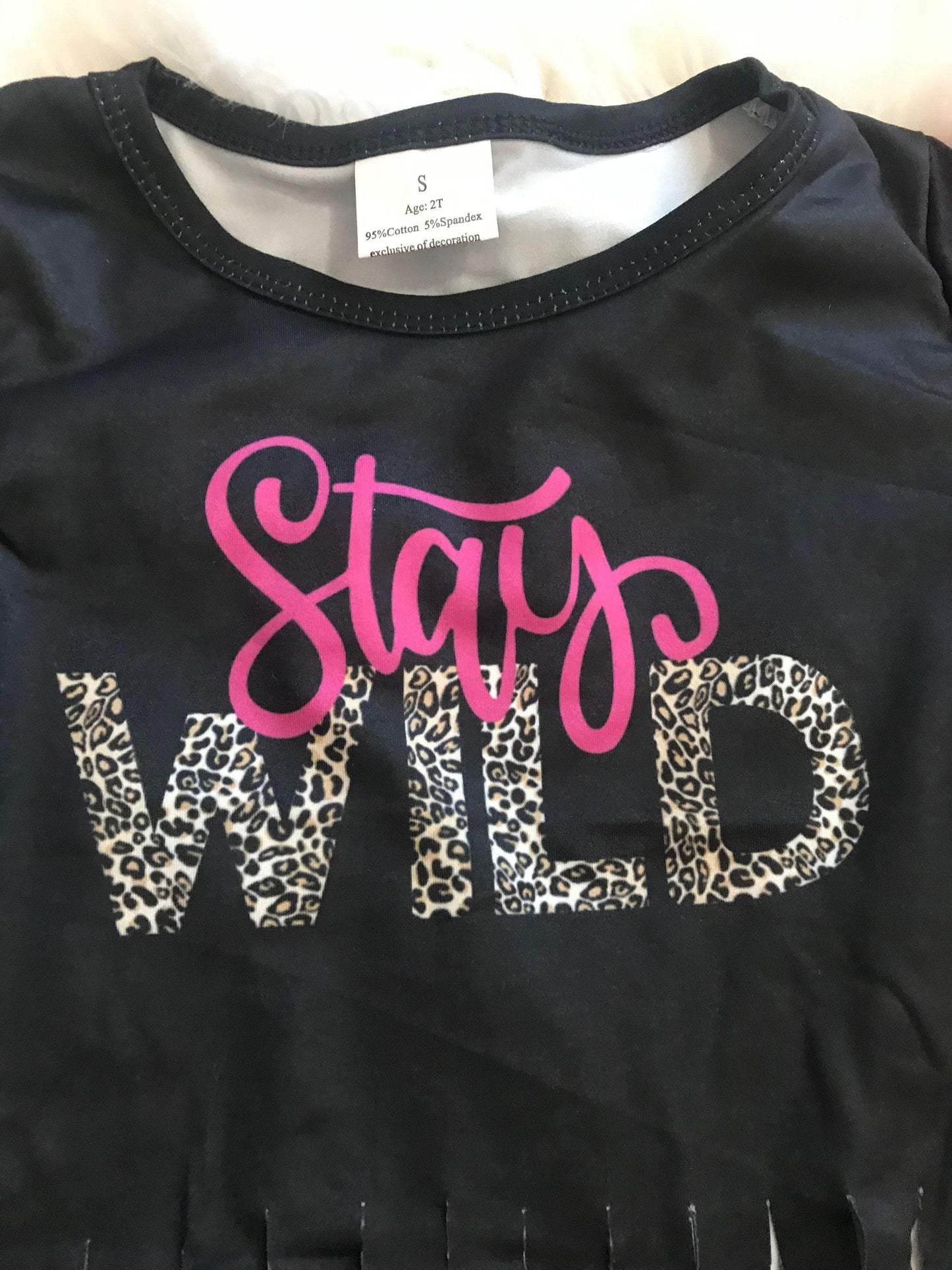 STAY WILD Shirt, Serape Bell Bottoms, Fringed Shirts, Girls Bell Bottom Set,