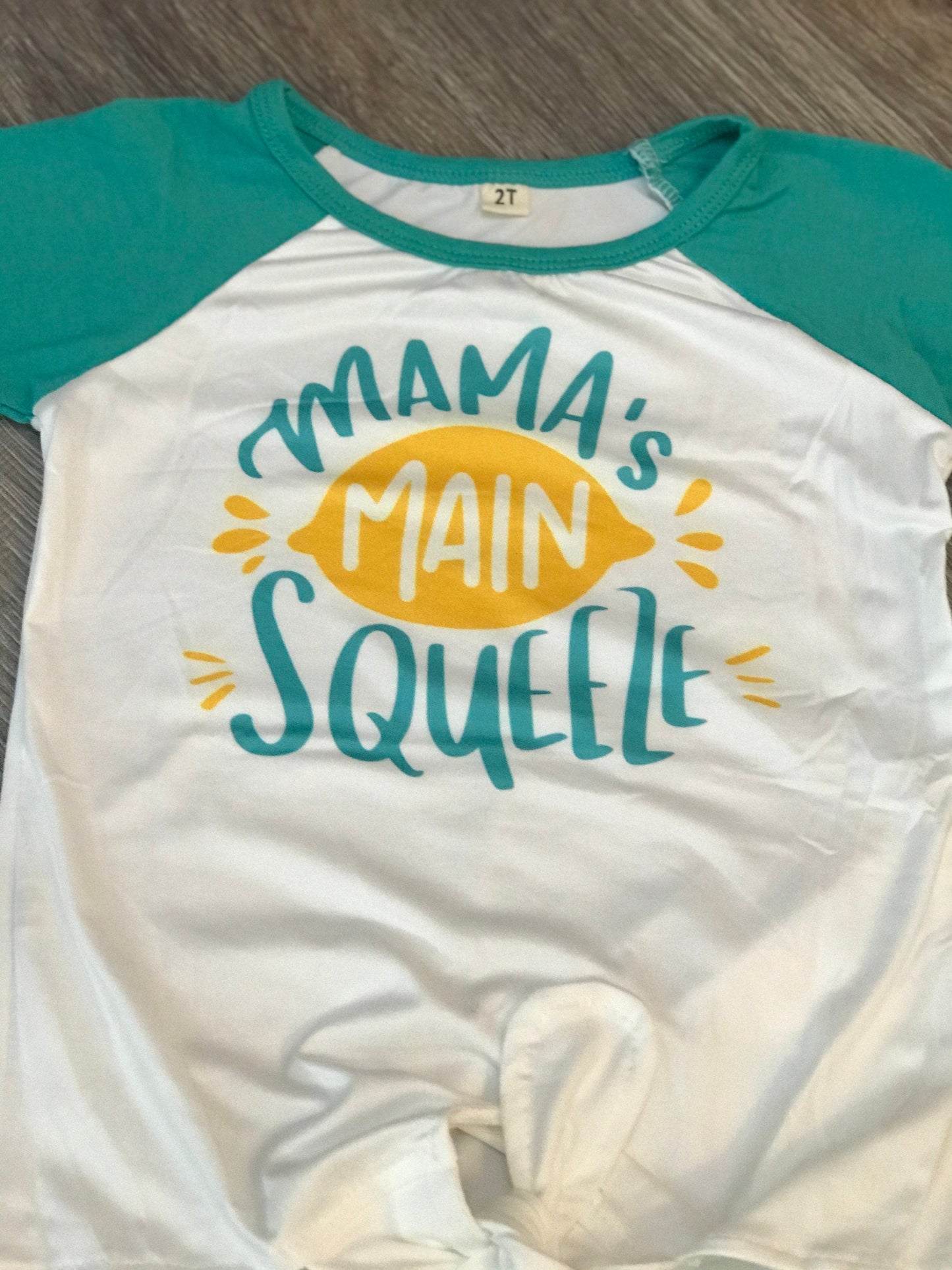 Mama's Main Squeeze BELL BOTTOM OUTFIT, Lemon Flare Pants & Mama T-Shirt,