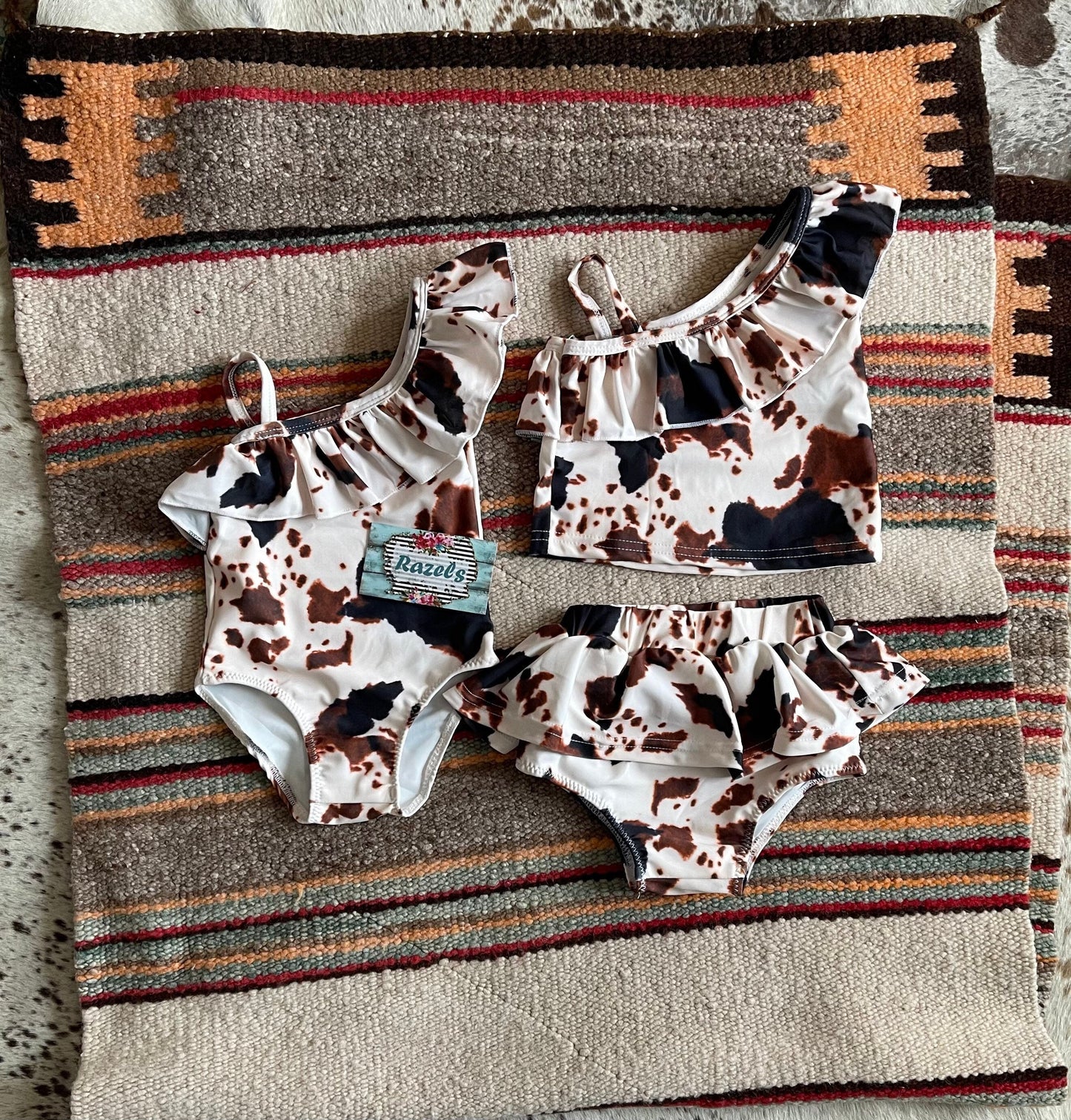Cow print One-piece Swimsuits , Cow print Swim Shorts