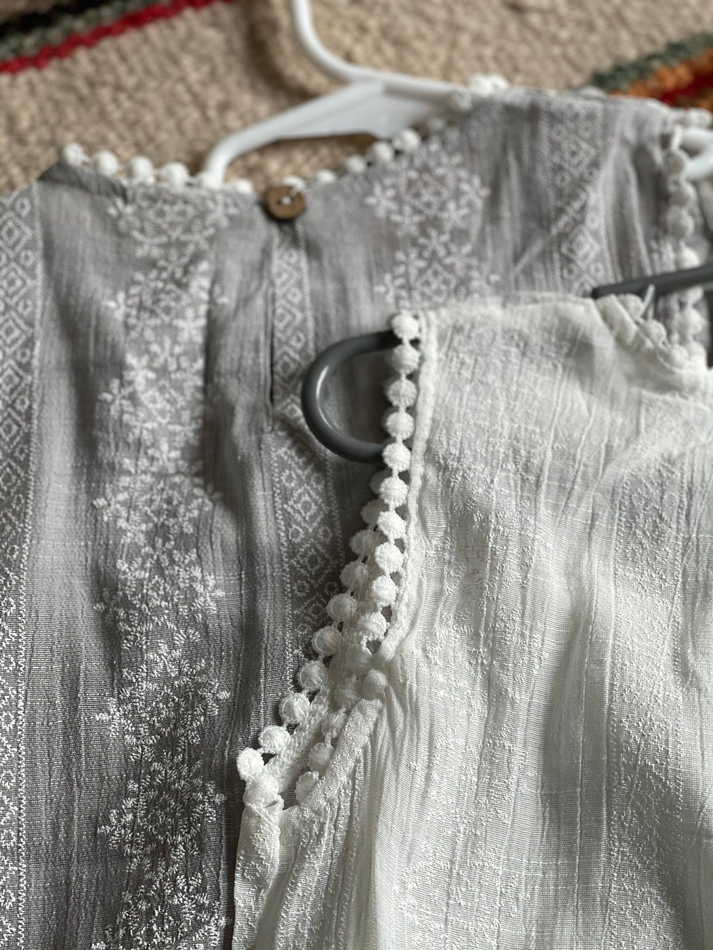 Girls Summer Embroidered Tank Top, Lightweight Lace Layering Shirt
