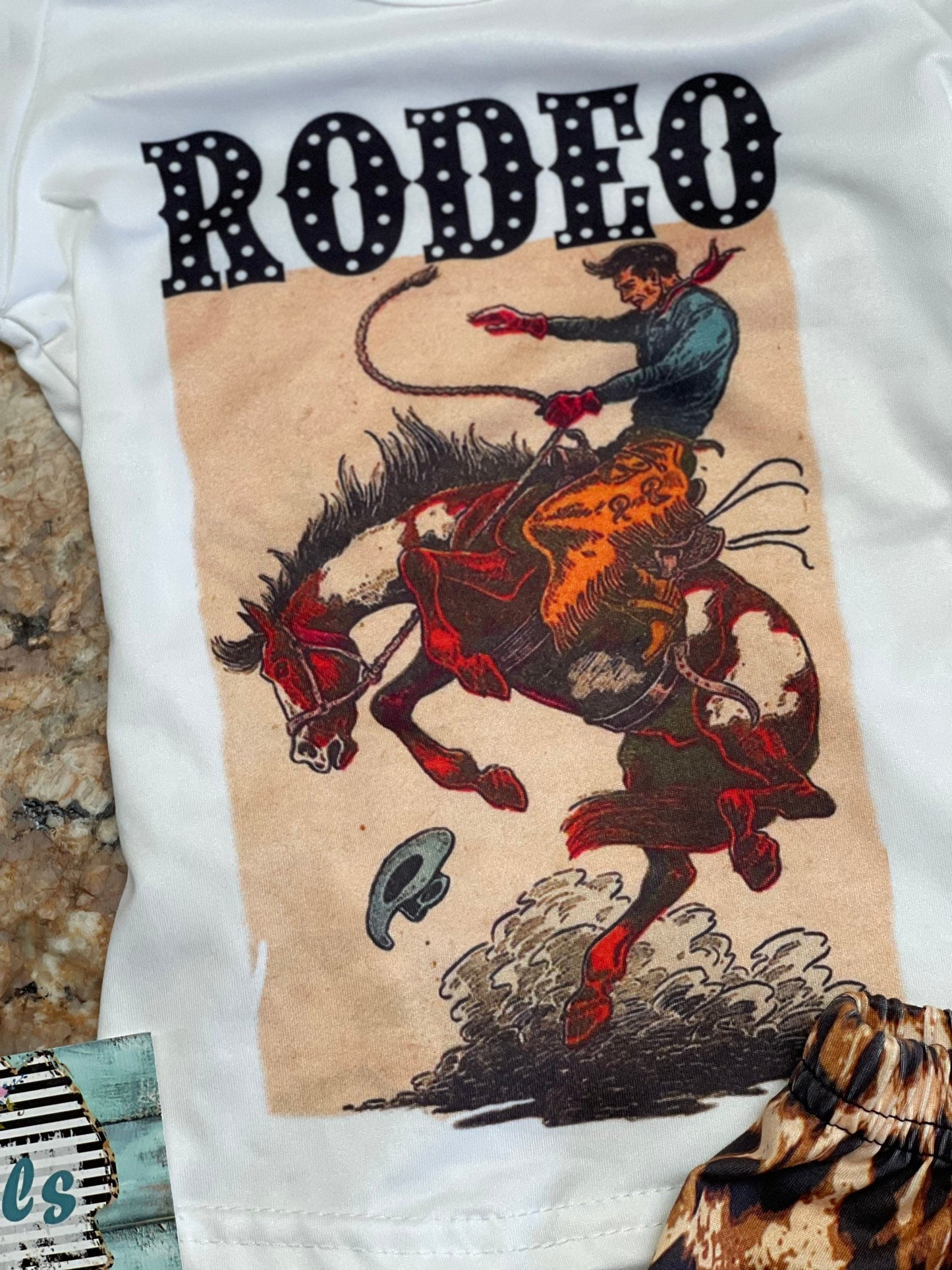 Girls Cowgirl Outfit, Rodeo Shirt and Cheetah Shorts