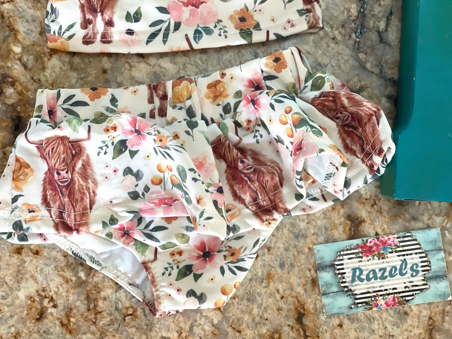 Highland Cow Swimsuit for baby Girls, Cow Swimsuit