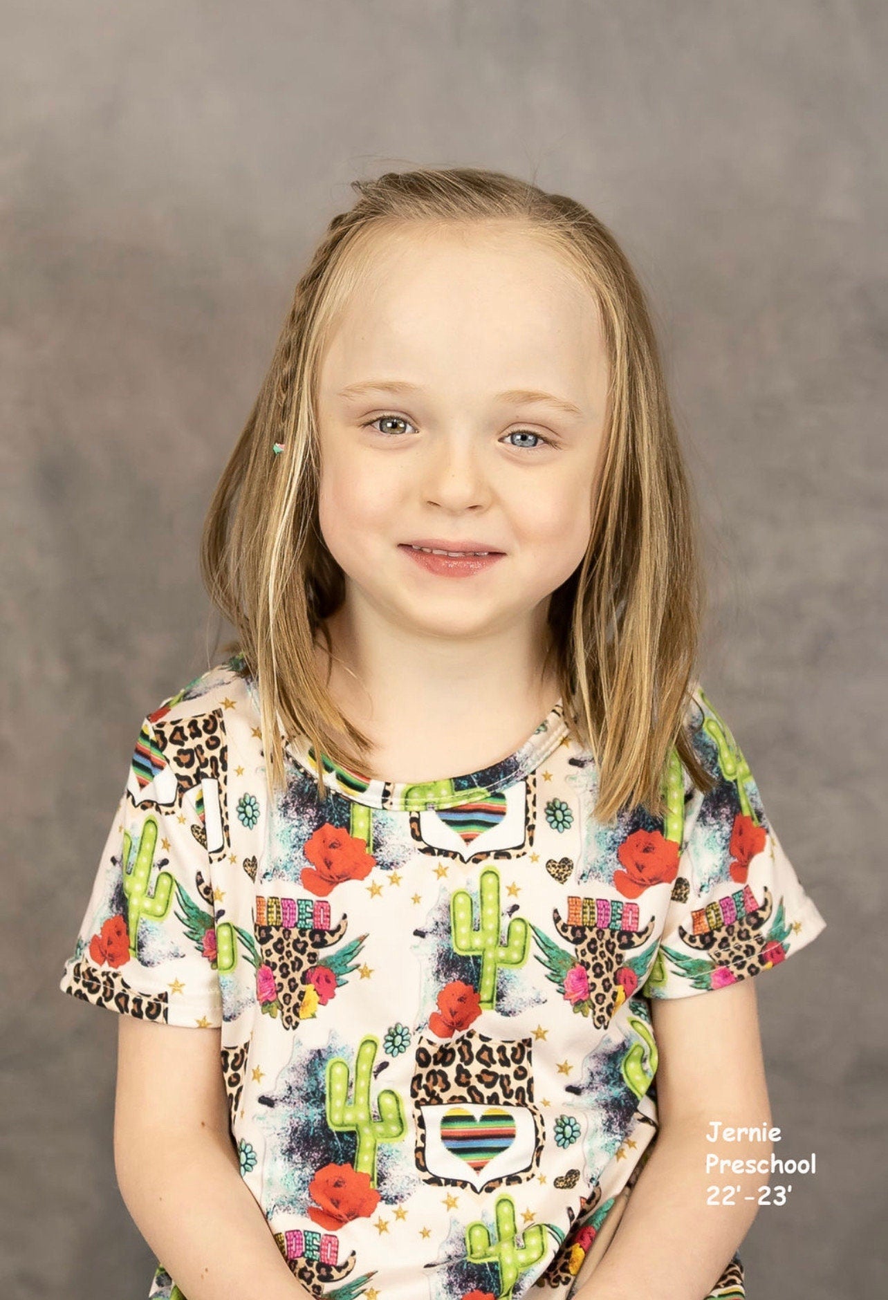 Cowgirl Dress for Kids Toddler & Baby - Rodeo T-Shirt Dress with Cheetah Skull, Cactus and Back Number Design