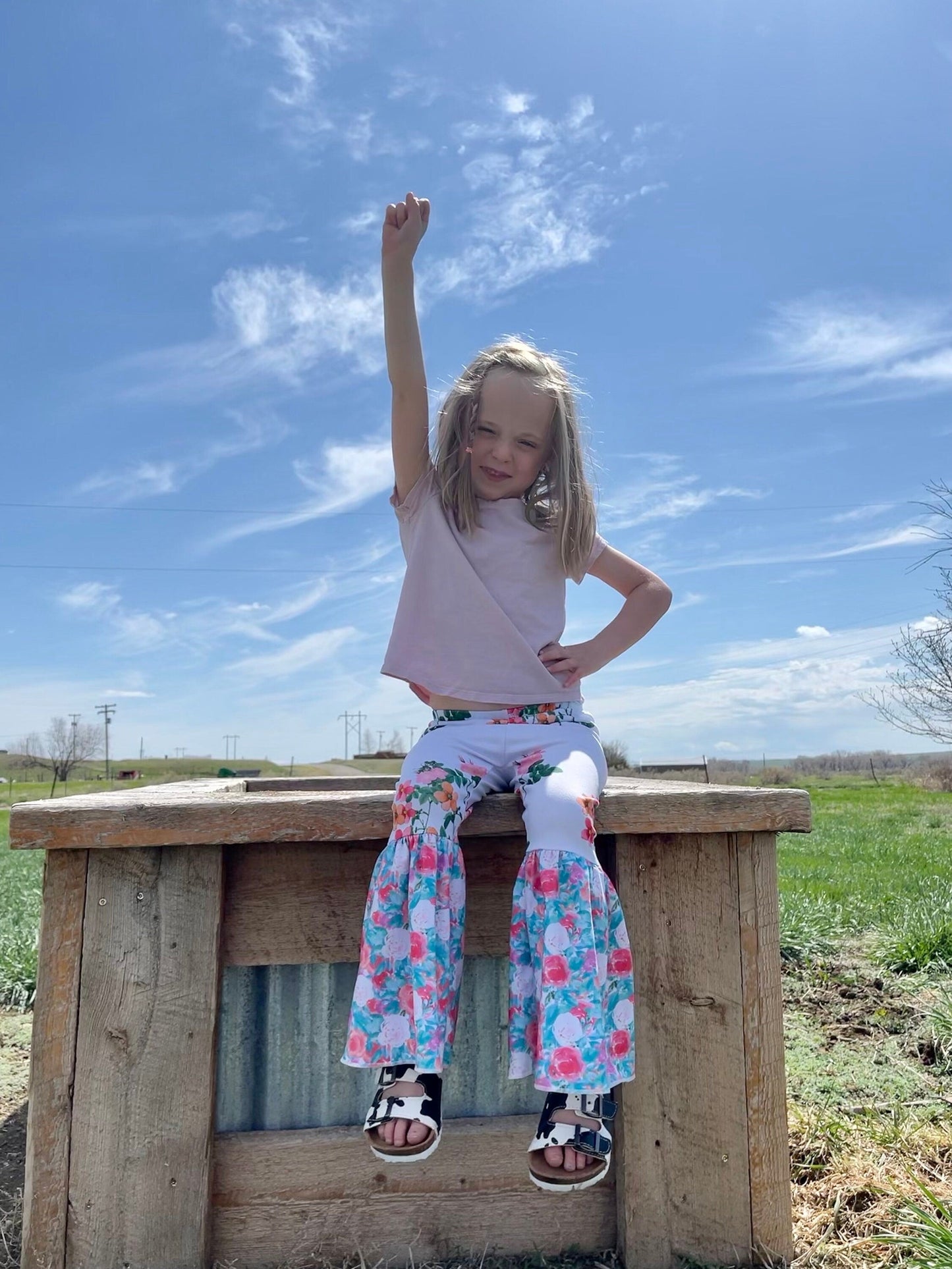 FLOWER PANTS, Girls Bell Bottoms