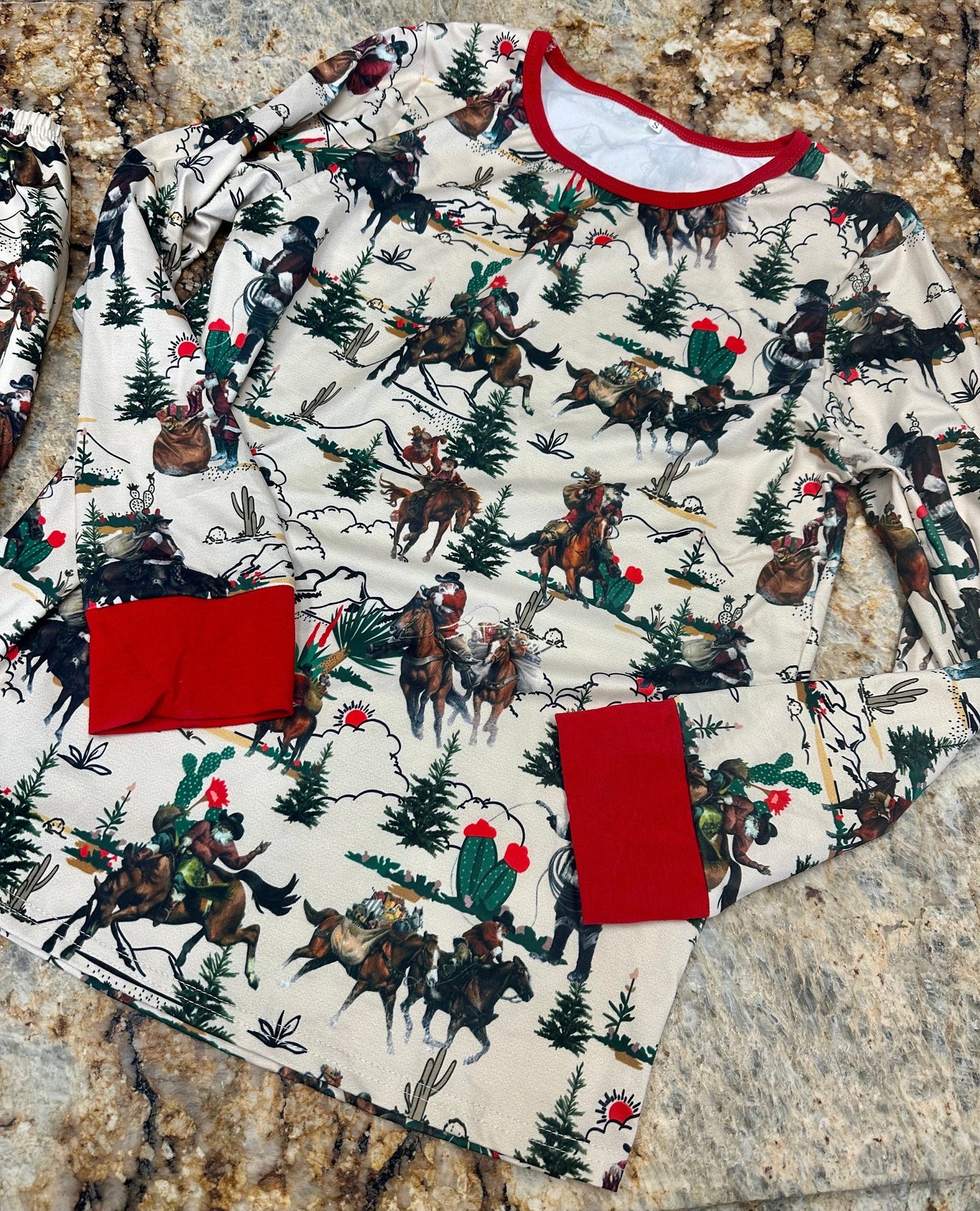 Original Cowboy Christmas Pajamas | Western Family Matching PJs | Adult Cowboy Santa Christmas Pajamas | Holiday Family Sleepwear