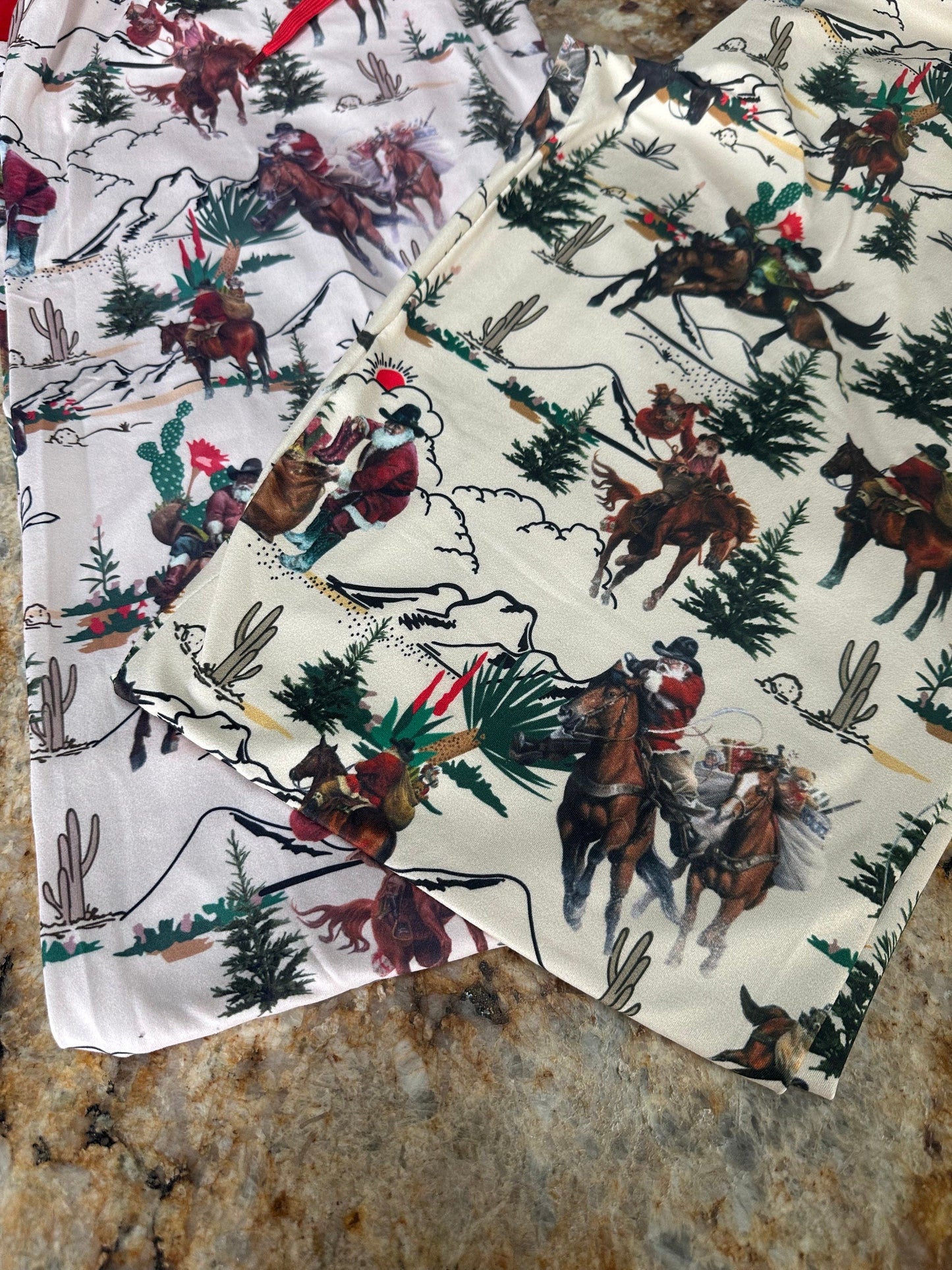 Original Cowboy Christmas Pajamas | Western Family Matching PJs | Adult Cowboy Santa Christmas Pajamas | Holiday Family Sleepwear
