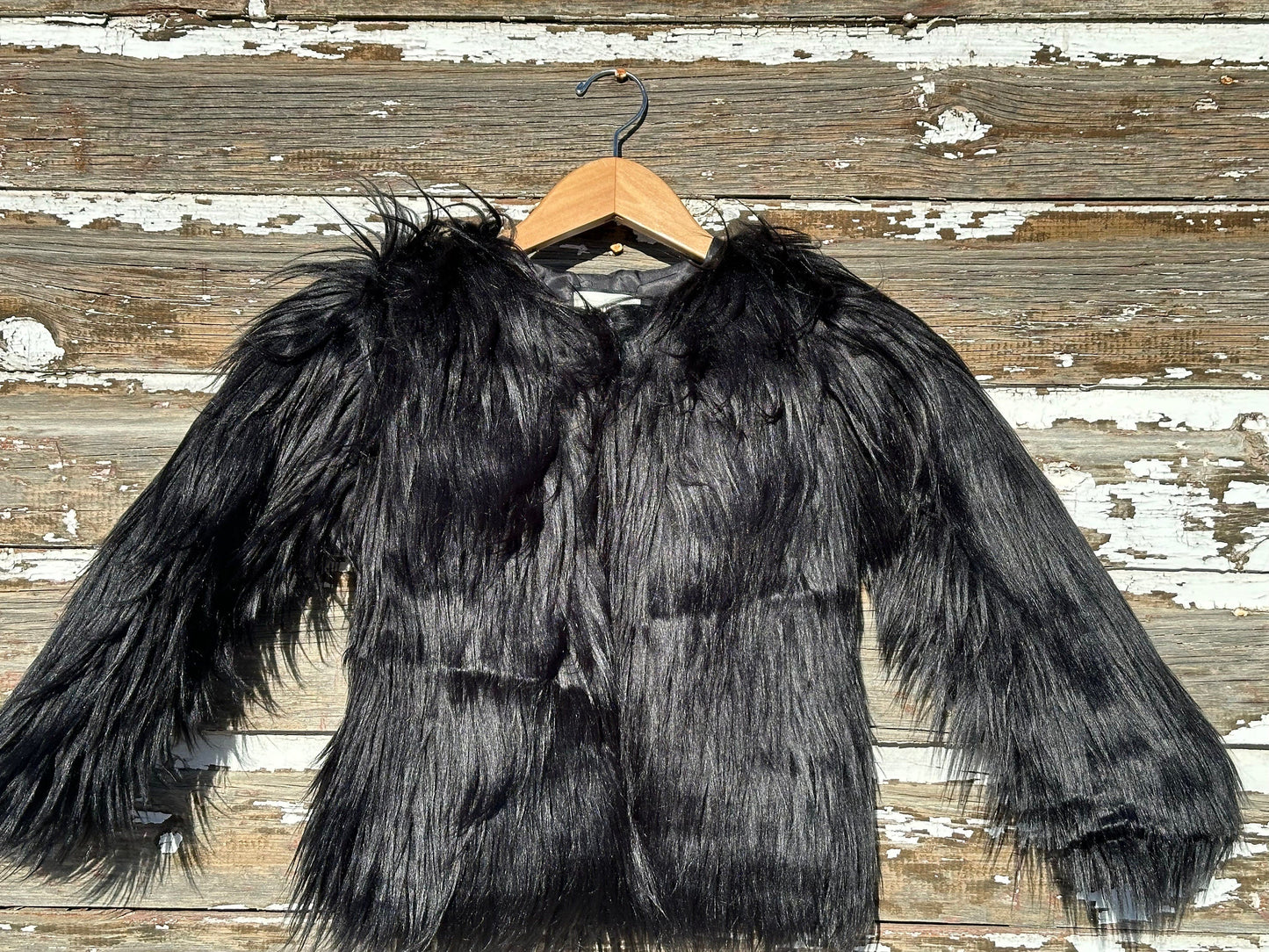 Girls' Shaggy Fur Coat – Faux Fur Dress Coat | Stylish Fur Jacket for Special Occasions