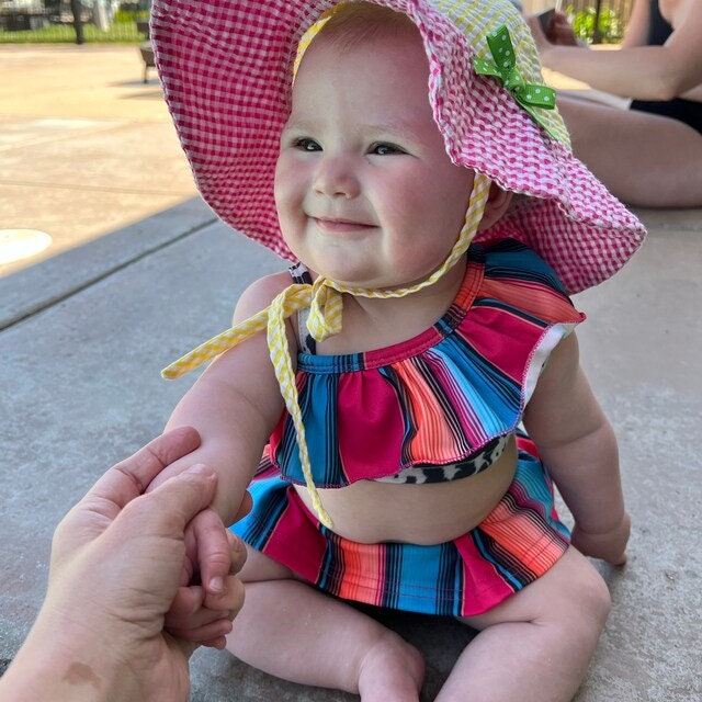 kids Serape and Cow Print Swimsuit, Mexican Swimsuits