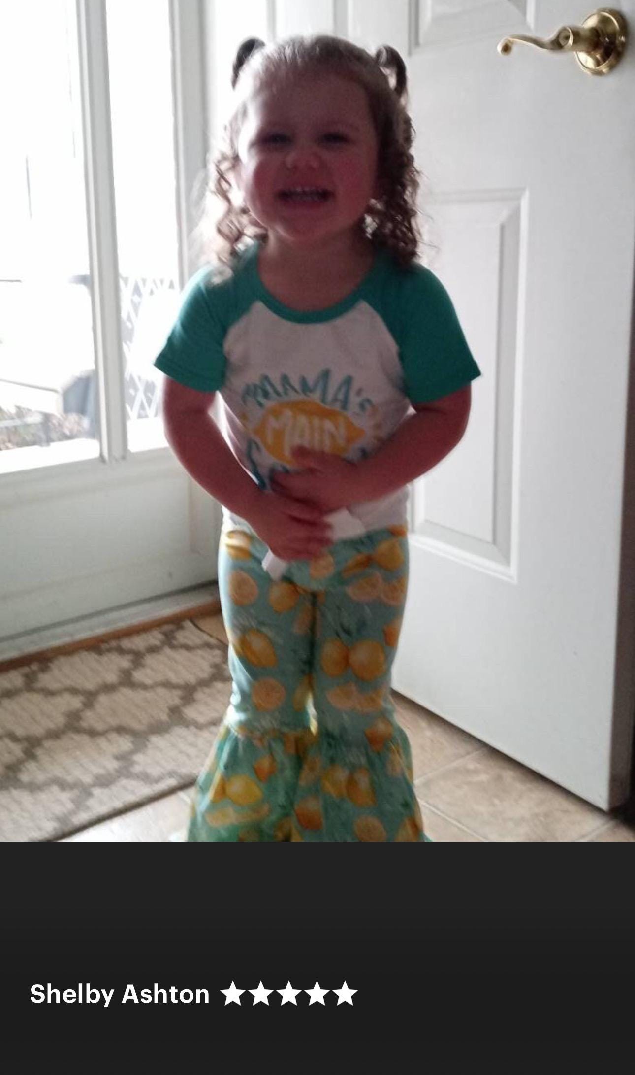 Mama's Main Squeeze BELL BOTTOM OUTFIT, Lemon Flare Pants & Mama T-Shirt,