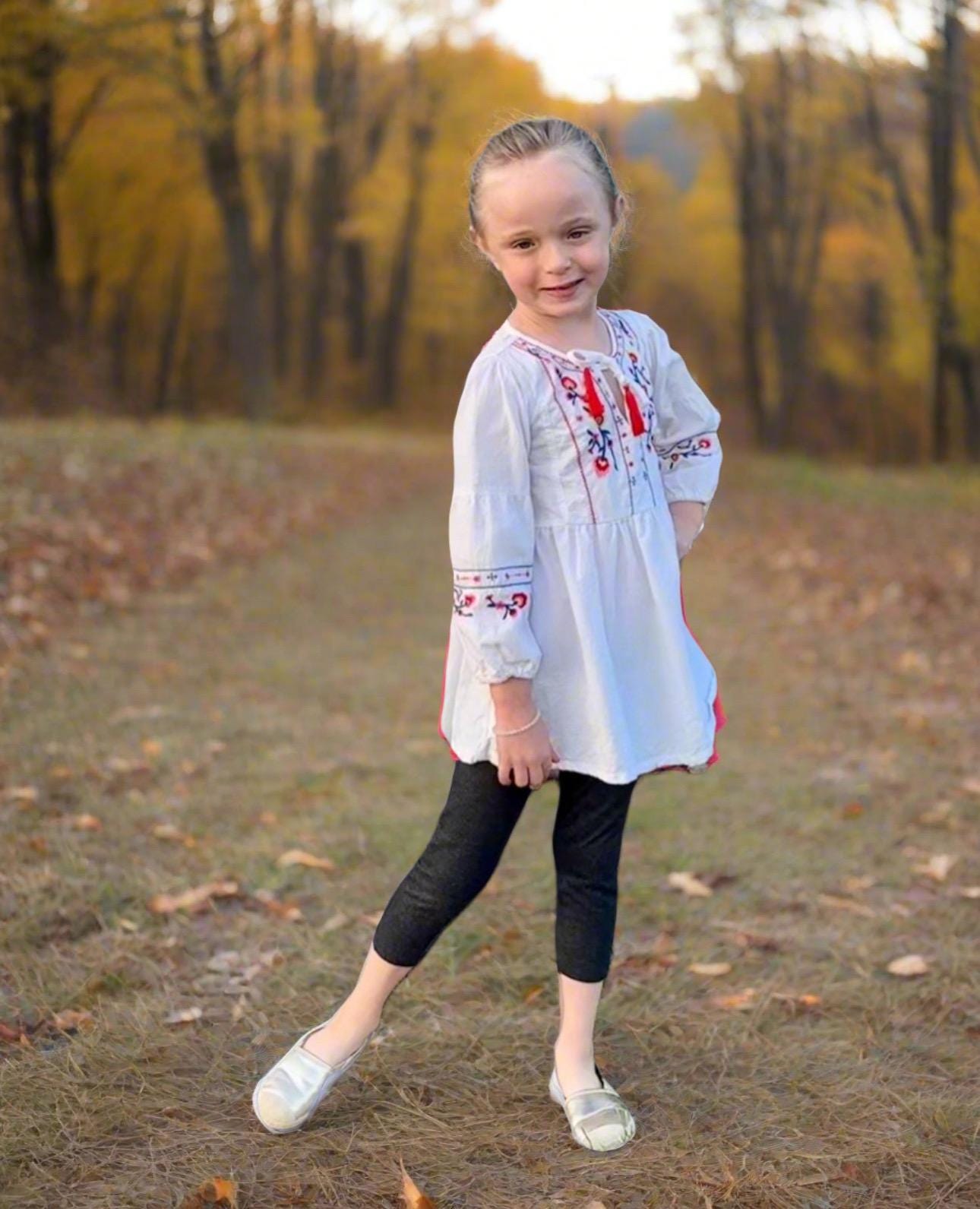 Girls' BOHO Embroidered Dress Tunic – Girls Fall Dress, Embroidered Dress
