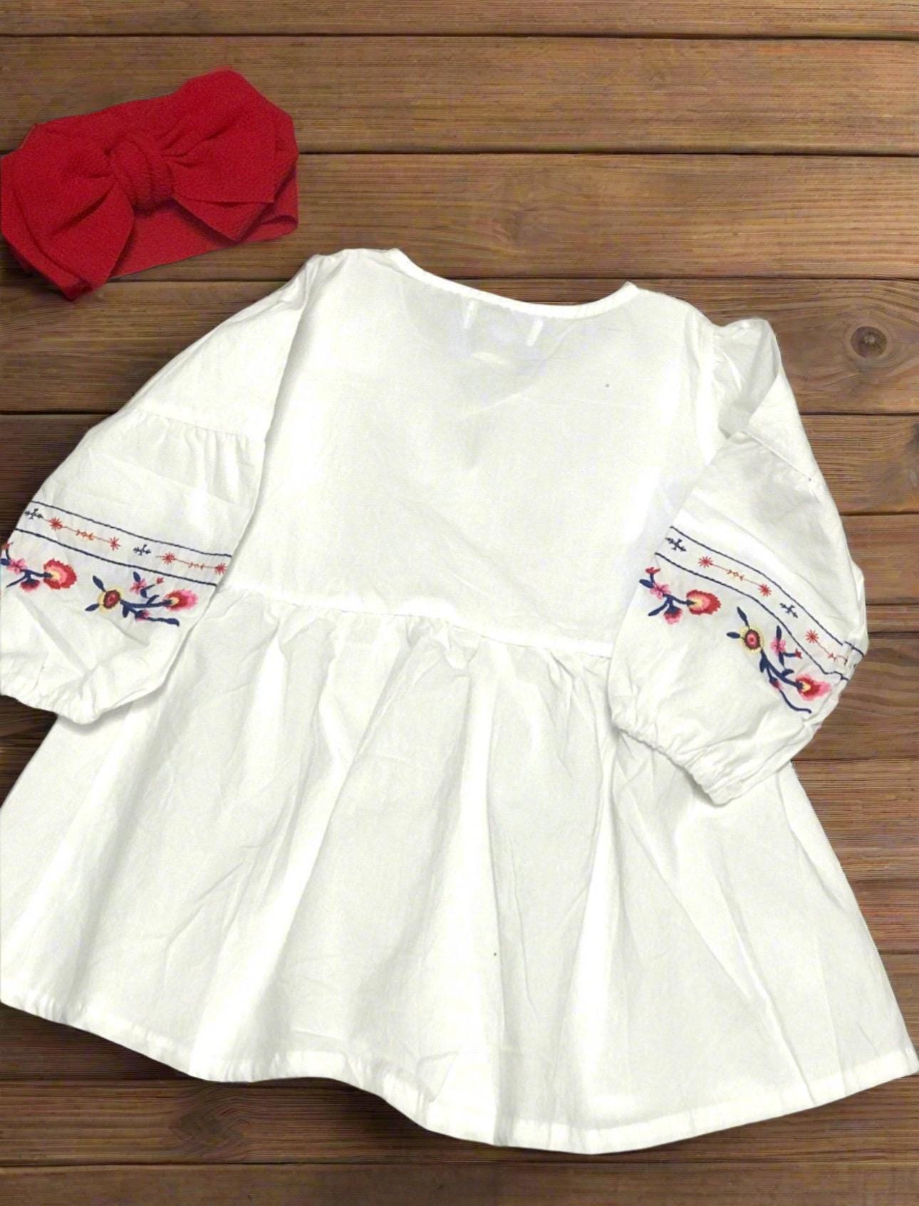 Girls' BOHO Embroidered Dress Tunic – Girls Fall Dress, Embroidered Dress