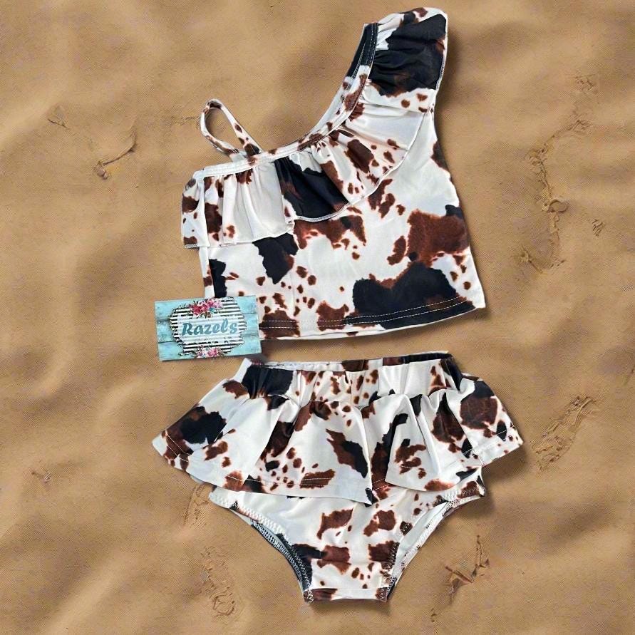 Cow print One-piece Swimsuits , Cow print Swim Shorts
