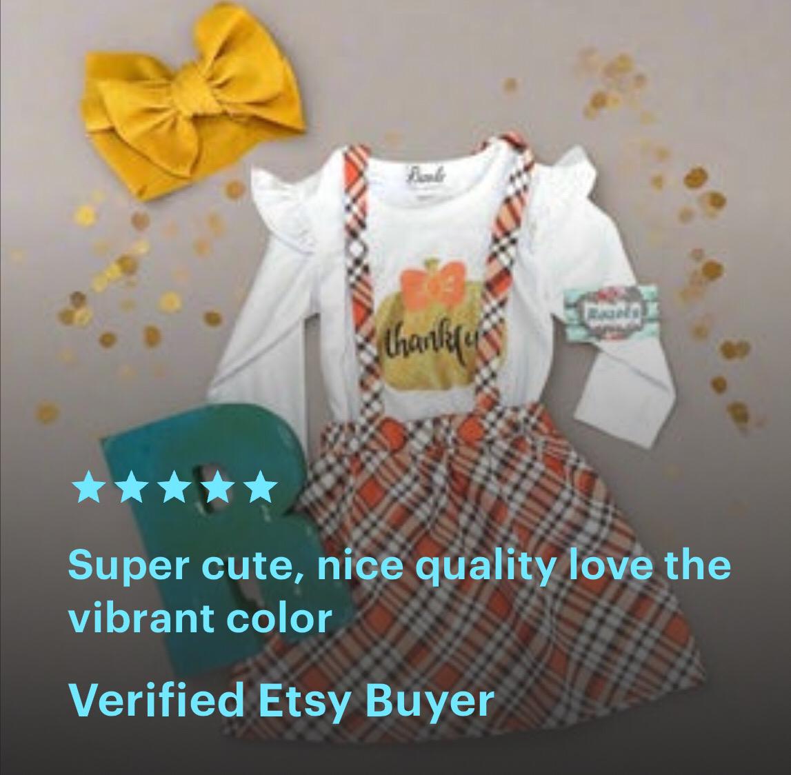 Toddler Girl Thanksgiving Outfit ā Thankful Pumpkin Shirt & Fall Plaid Skirt | Cute Thanksgiving Clothing