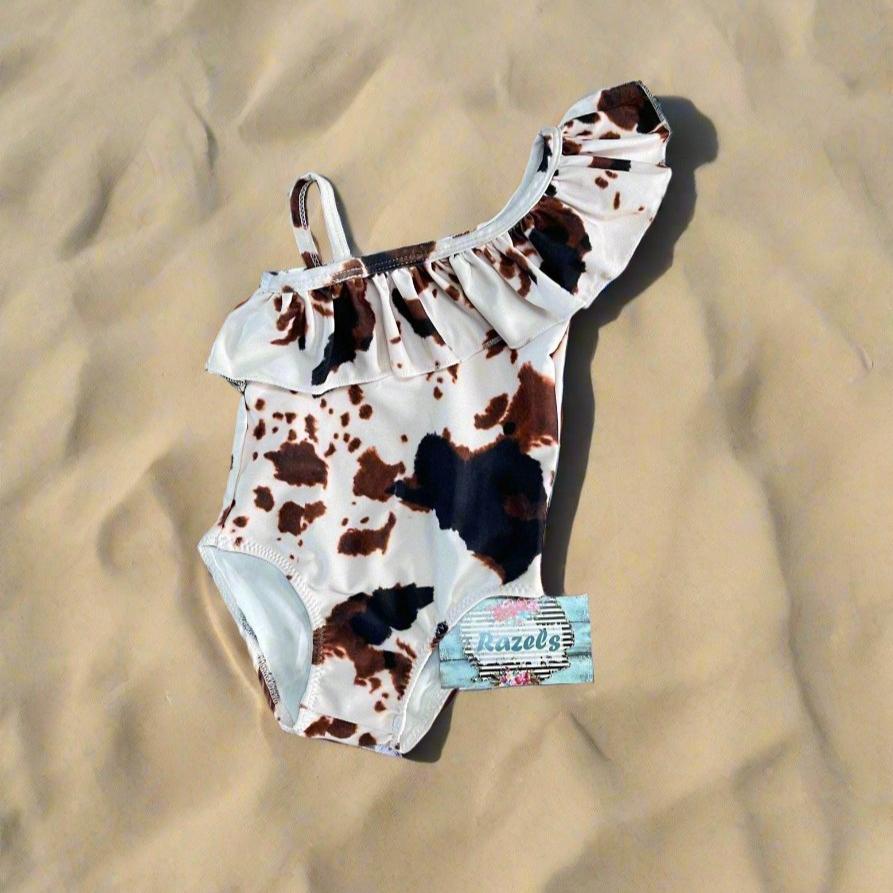 Cow print One-piece Swimsuits , Cow print Swim Shorts