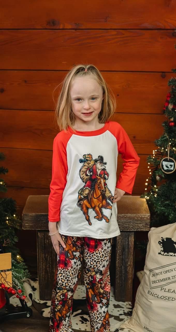 Cowboy Christmas Pajamas, COWBOY SANTA Christmas PAJAMAS