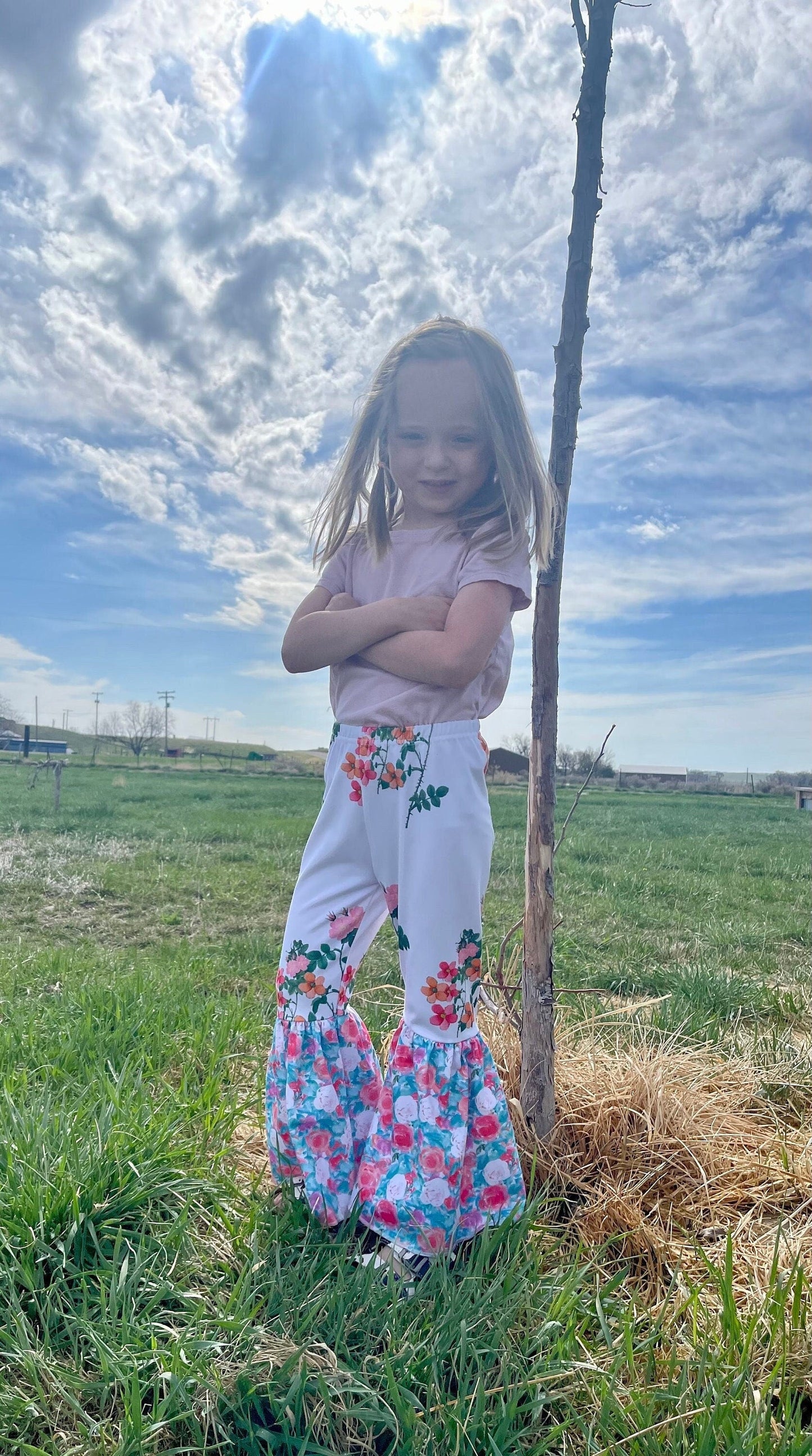 FLOWER PANTS, Girls Bell Bottoms