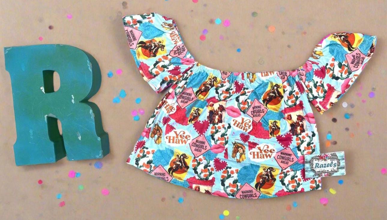 Girls Summer Cowgirl Shirt, Yeehaw Shirt