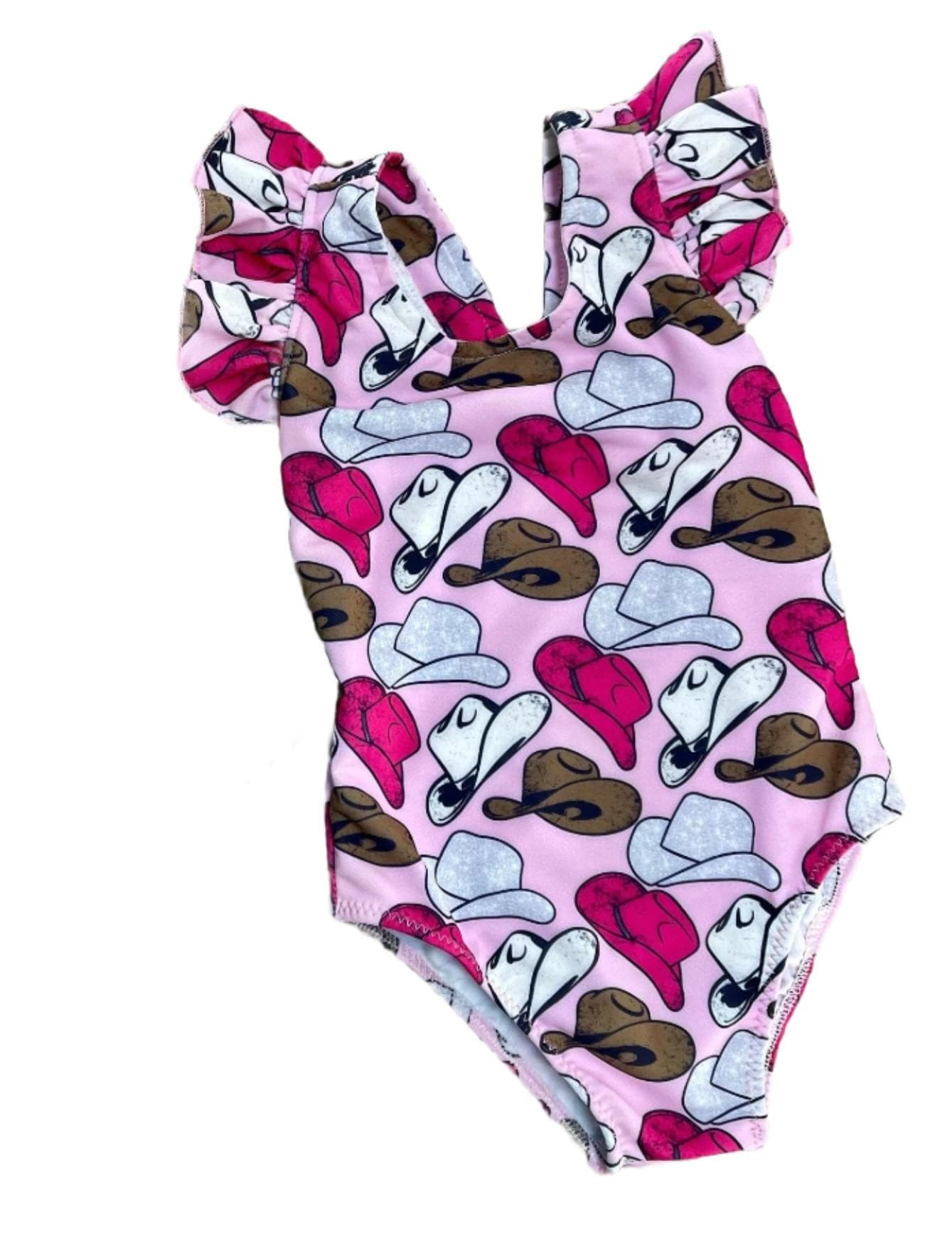 GIRLS PINK SWIMSUIT, Cowgirl Swimsuit | Girls Ruffle One Piece Swimsuit | Western Swimsuits Girls