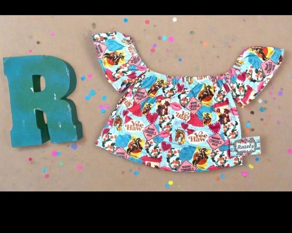 Girls Summer Cowgirl Shirt, Yeehaw Shirt