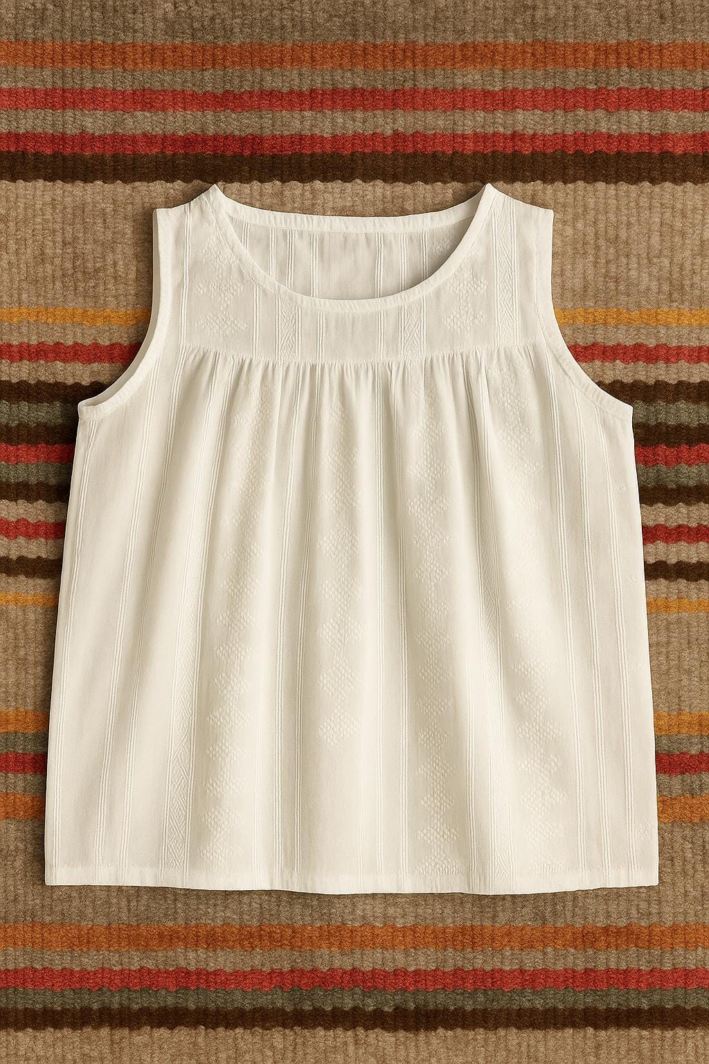 Girls Summer Embroidered Tank Top, Lightweight Lace Layering Shirt