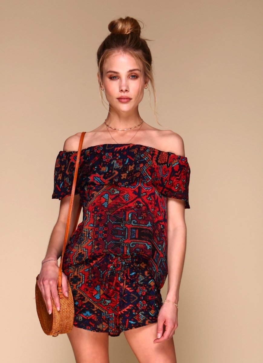 Machado Shorts | Boho Print Silk Shorts with Pockets