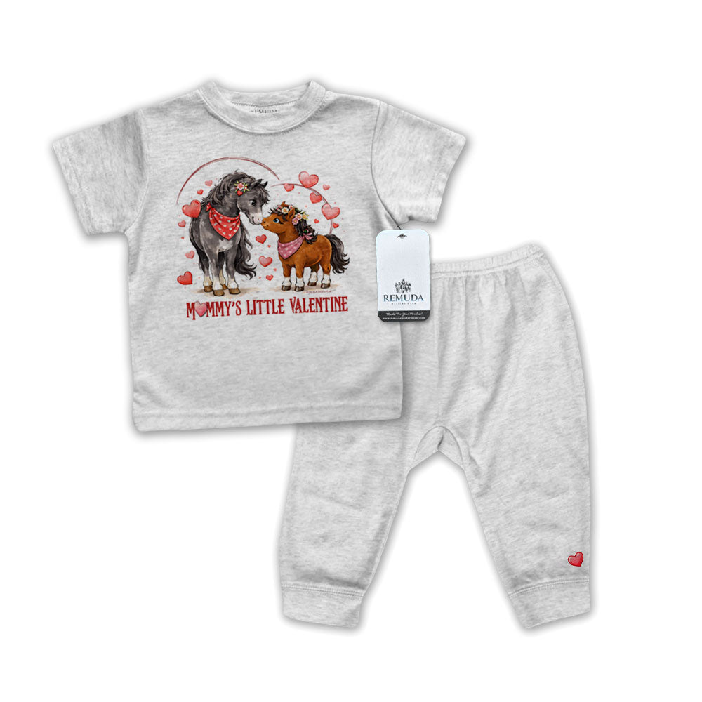 Mommy's Little Valentine Cowgirl - Infant Western Girls 2-Piece Sleepwear Pajamas
