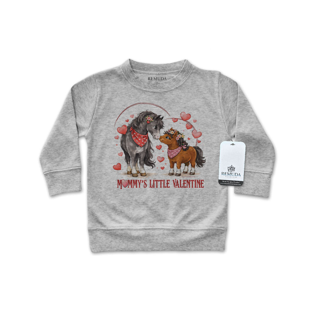 Mommy's Little Valentine Cowgirl - Western Infant Girls Long Sleeve Pullover Shirt