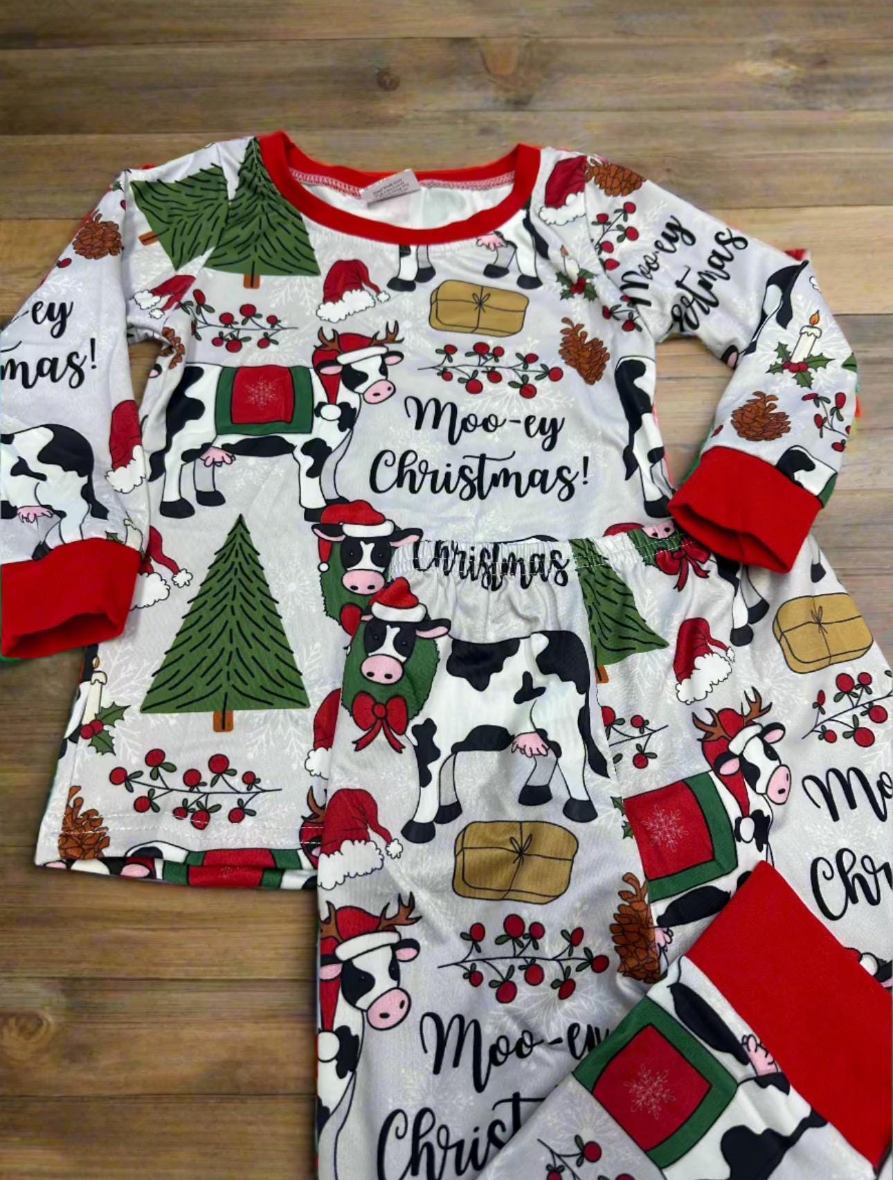 MOOEY CHRISTMAS Pajamas, Kids Farm Christmas Pajamas