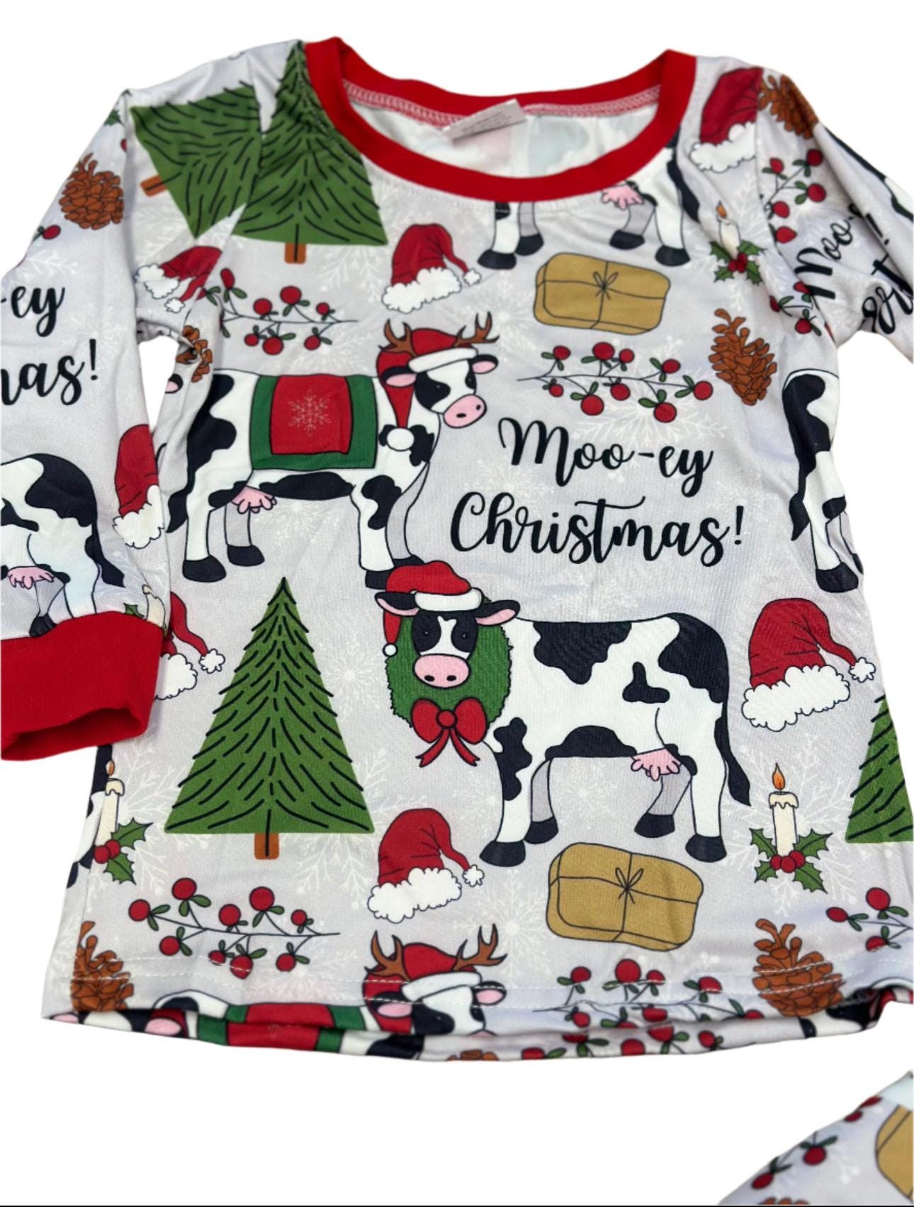 MOOEY CHRISTMAS Pajamas, Kids Farm Christmas Pajamas