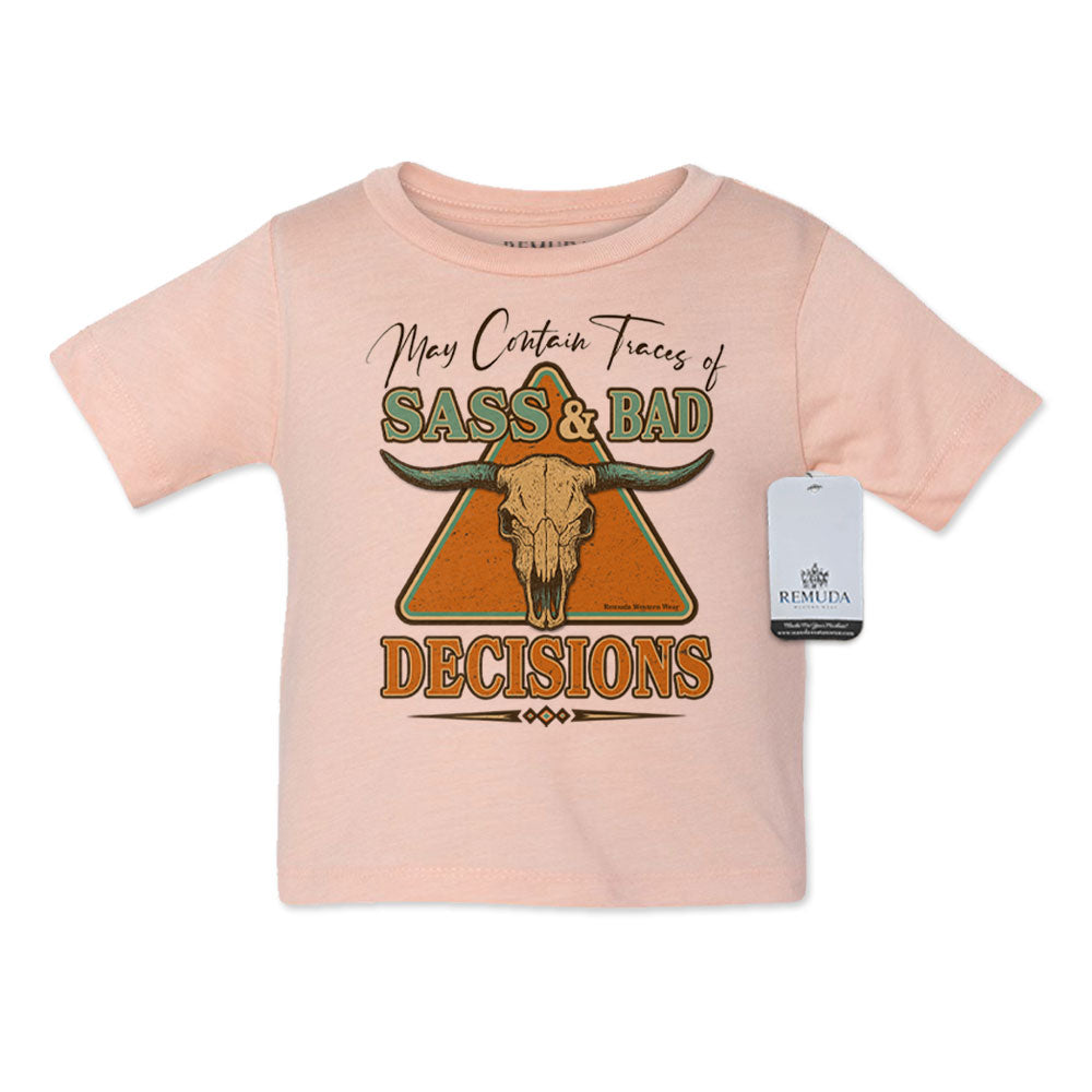 Sass & Bad Decisions - Infant Kids Western Tee T-Shirt