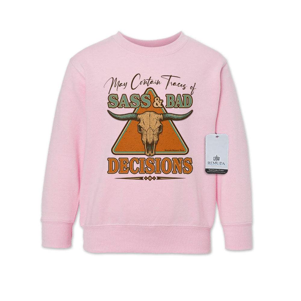 Sass & Bad Decisions - Western Toddler Sweatshirt