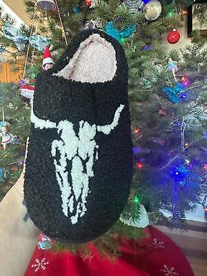 SKULL SLIPPERS, Longhorn Skull, Cow Slippers