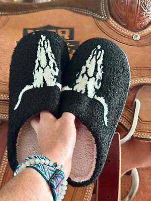 SKULL SLIPPERS, Longhorn Skull, Cow Slippers