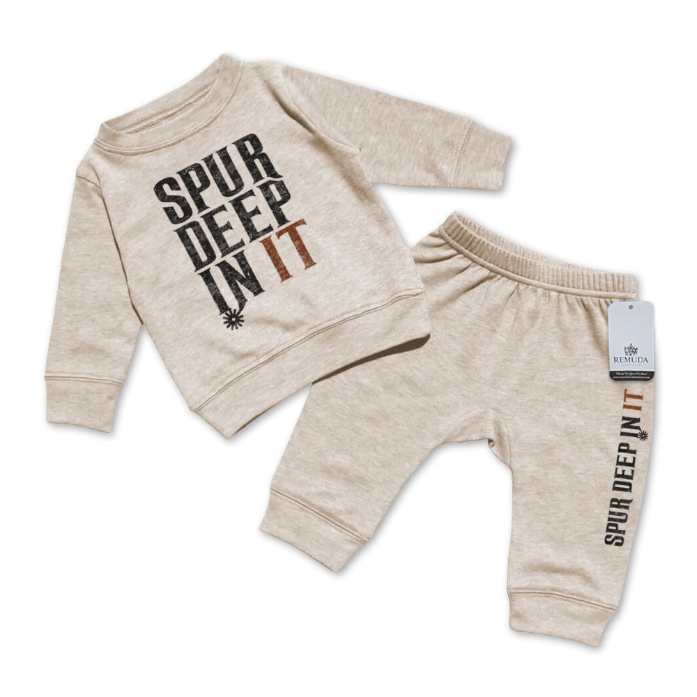 Spur Deep In It - Infant Western 2 Piece Sweatsuit