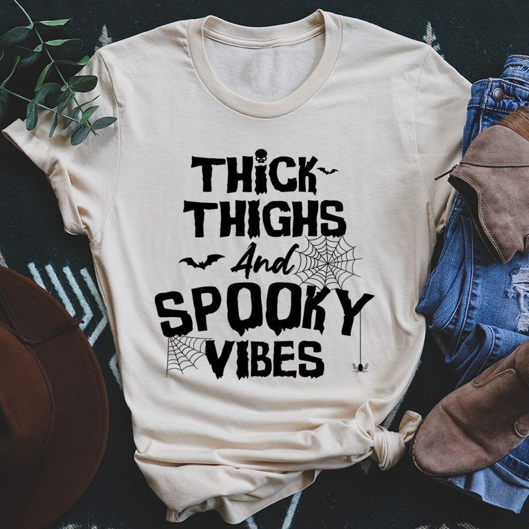 Sassy Spooky Season Casual Shirt – Thick Thighs and Spooky Vibes