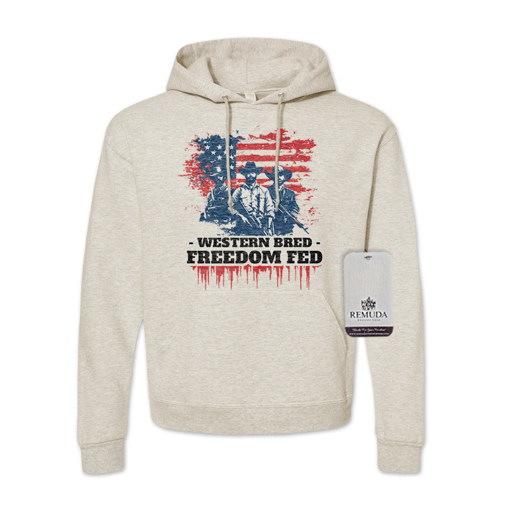 Western Bred, Freedom Fed - Adult Unisex Patriotic Hoodie