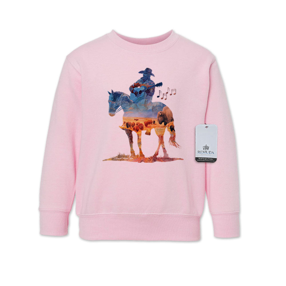 Where The Buffalo Roam - Western Watercolor Toddler Sweatshirt