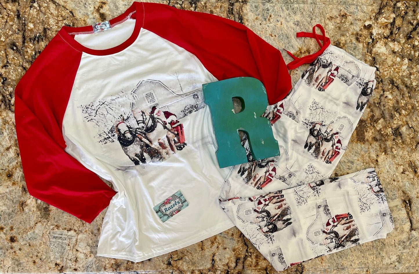 White Christmas Pajamas, Western Christmas Sleigh Ride