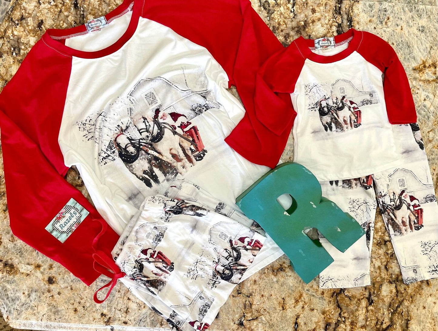 White Christmas Pajamas, Western Christmas Sleigh Ride