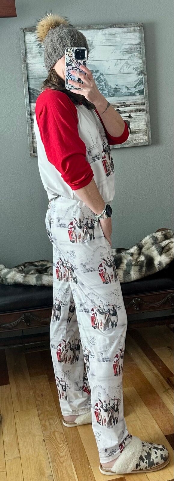 White Christmas Pajamas, Western Christmas Sleigh Ride