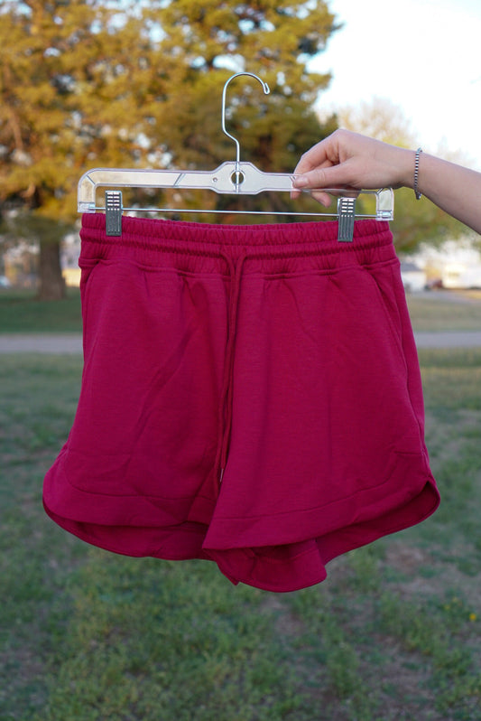 Cabernet - Scuba Elastic Waistband Shorts