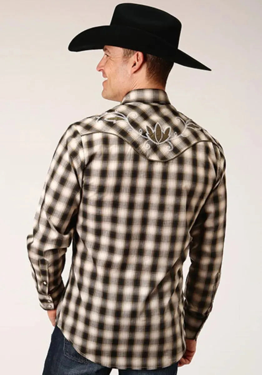 Roper Midnight Olive (Black) - Men's Western Shirt