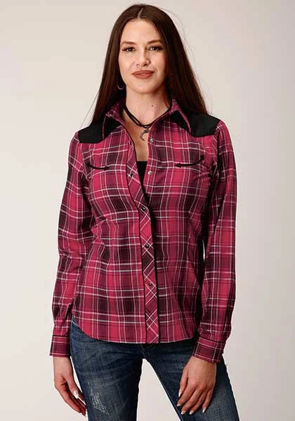 Roper 820 Fancy Yoke Plaid (Red) - Women's Western Shirt