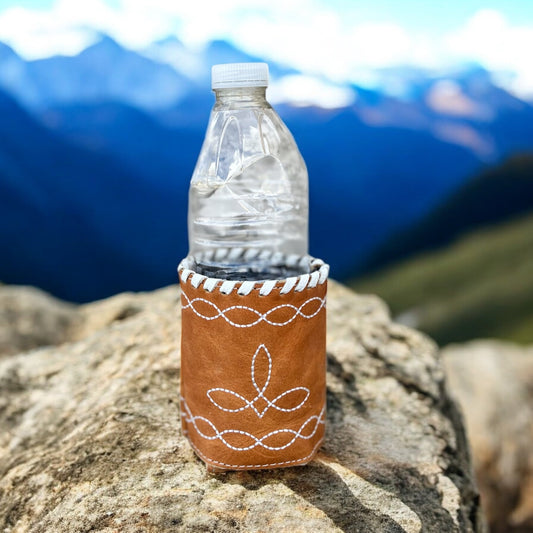 Tan BootStitch Koozie